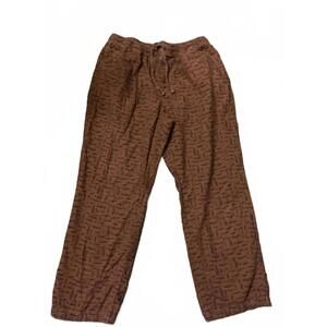 Eddie Bauer Men's Casual Pj Pants in Rust Brown with fish Large